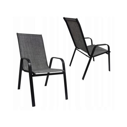 Vrtna garnitura - stol, 6 stolica - siva