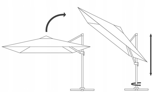Vrtni suncobran "Roma" 3 x 3 m bež s pokrovom i LED osvjetljenjem - 1565