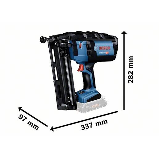 BOSCH Professional akumulatorski zabijač čavala za drvo GNH 18V-64 M, L-BOXX kovčeg, Solo alat