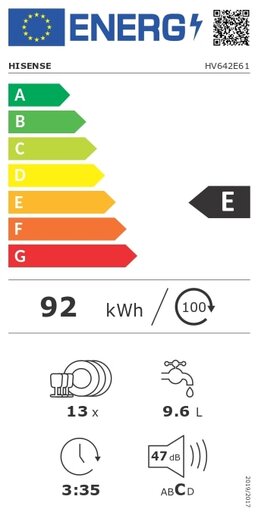 Hisense perilica posuđa HV642E61