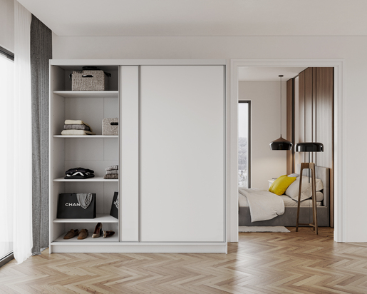 Drveni dječji ormar s kliznim ladicama DENVER 200, bijeli