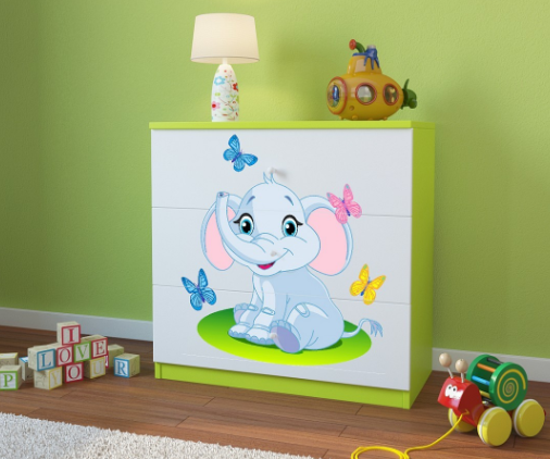 Dječja komoda slon, zelena