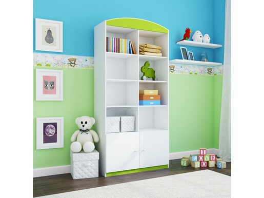 Drveni regal dvostruki zatvoreni, zeleni