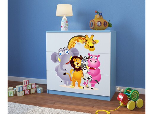 Dječja komoda zooloskivrt, plava