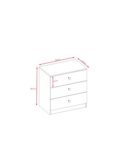 Dječja komoda medo s cvijećem, roza