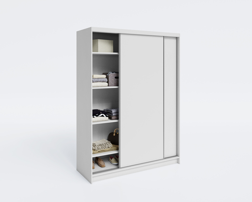 Drveni dječji ormar s kliznim ladicama DENVER 160, bijeli