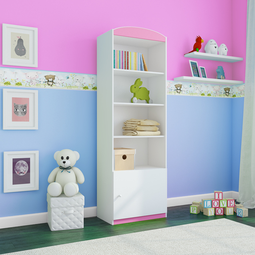 Drveni regal pojedinačni zatvoreni, rozi