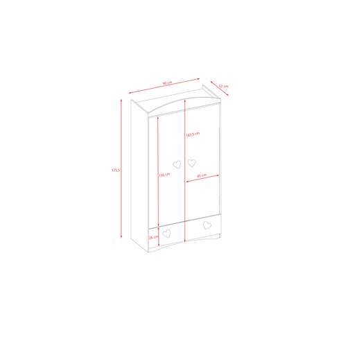 Dječji ormar JULIA, bijeli