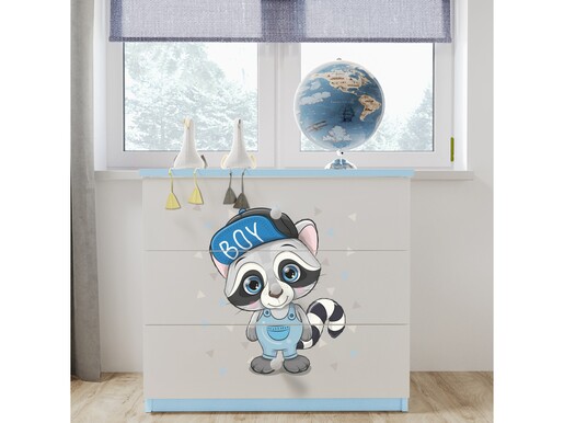 Dječja komoda rakun, plava