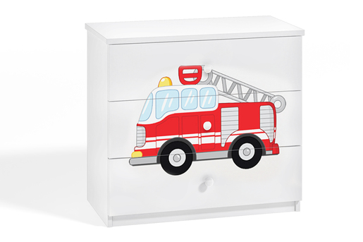 Dječja komoda vatrogasci, bijela