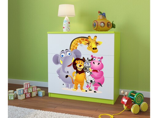 Dječja komoda zooloskivrt, zelena