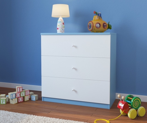 Dječja komoda bez uzorka, plava