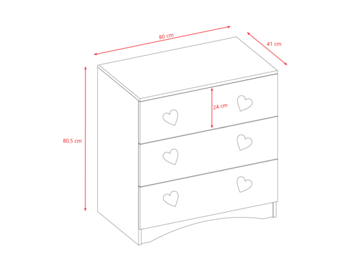 Dječja komoda JULIA, bijela