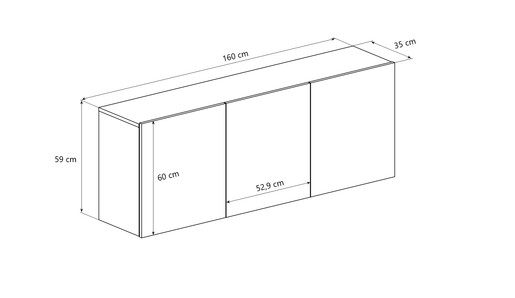 Viseća komoda DALLAS, bijela
