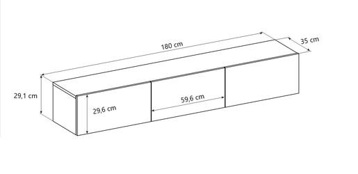 Viseća TV komoda DALLAS, bijela