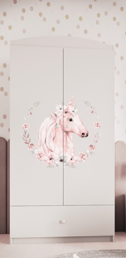 Dječji ormar jednorog, bijeli