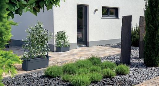 Posuda za cvijeće s pergolom - antracit siva