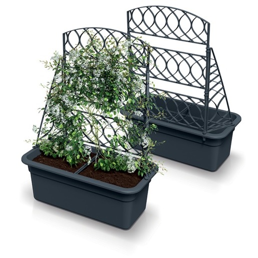 Posuda za cvijeće s pergolom - antracit siva