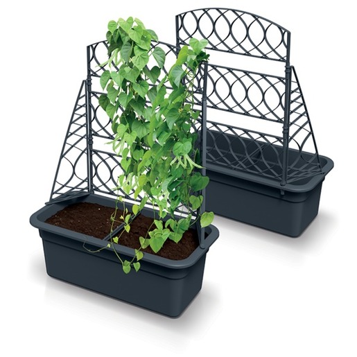 Posuda za cvijeće s pergolom - antracit siva