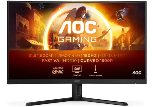 AOC monitor CQ32G4VE, 31,5" QHD, HDMIx2, DP, 180Hz, zakrivljeni