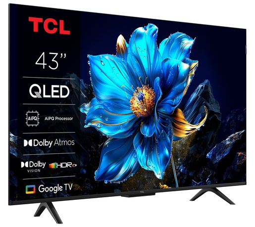 TCL 43" QLED TV 43P7K, 4K UHD, Google Smart TV, Dolby Vision IQ & Dolby Atmos, HDR10+