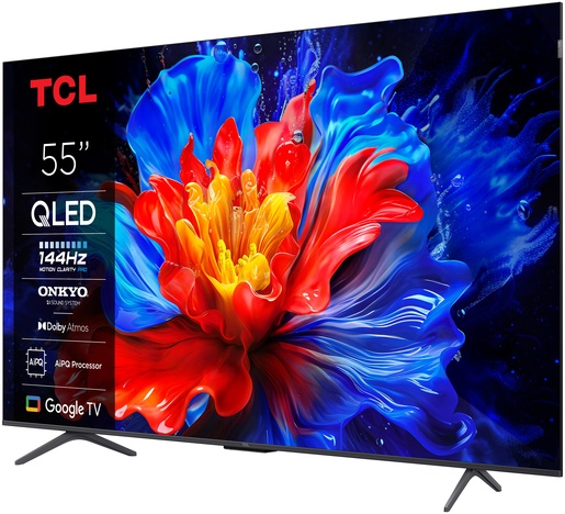 TCL 55" QLED TV 55P8K, 4K UHD, Google Smart TV, Dolby Vision IQ & Dolby Atmos, HDR10+