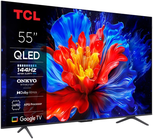 TCL 55" QLED TV 55P8K, 4K UHD, Google Smart TV, Dolby Vision IQ & Dolby Atmos, HDR10+
