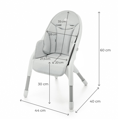 Kinderkraft hranilica Dinnly 2u1, siva