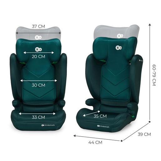 Kinderkraft autosjedalica I-Spark i-Size 15-36 kg (100-150 cm), Green