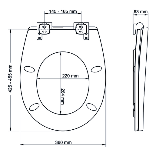 BEMIS Hudson bijela WC daska, slow close -  4443QCLT000