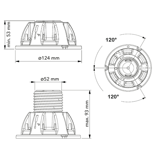 BEMIS nivelirajuće nogice  - set 4 kom, crna boja