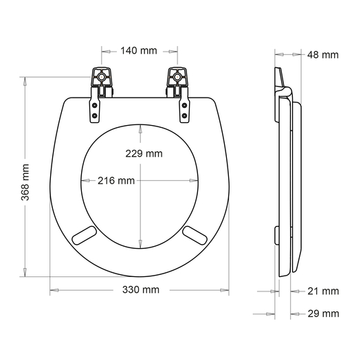 BEMIS Portland mat bijela WC daska - 0050TT000