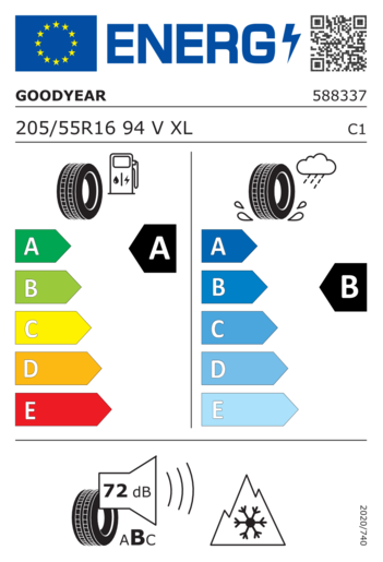 Goodyear 205/55R16 VECTOR 4SEASONS GEN-3  XL 94V,Pot: A,Pri: B,Buka: 72dB