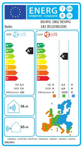 Beko klima uređaj BEHPG 125/BEHPG 126 3.5 kW