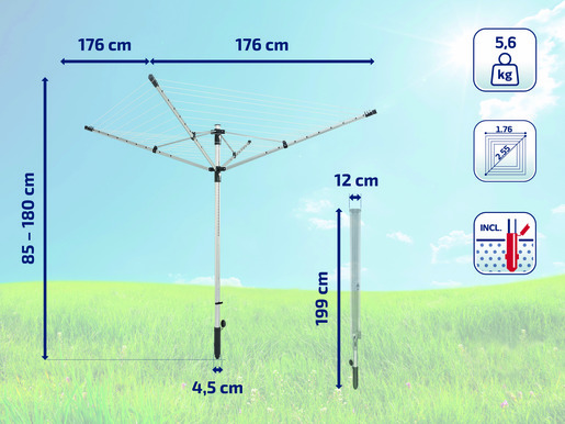 Leifheit LinoLift 500 vanjsko rotirajuće sušilo za rublje