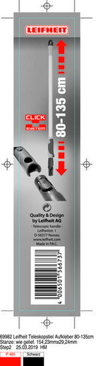 Leifheit metalna teleskopska drška za sve Click proizvode, 80 - 135 cm