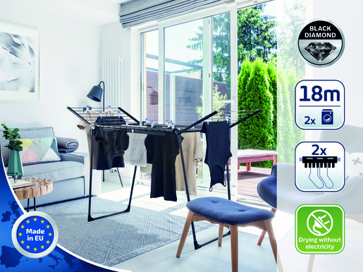 Leifheit Pegasus 180 Solid Black sušilo za rublje
