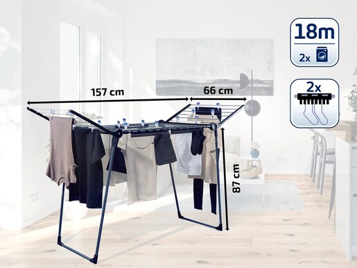 Leifheit Pegasus 180 Solid Black sušilo za rublje