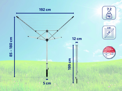 Leifheit LinoLift 600 QuickStart vanjsko rotirajuće sušilo za rublje
