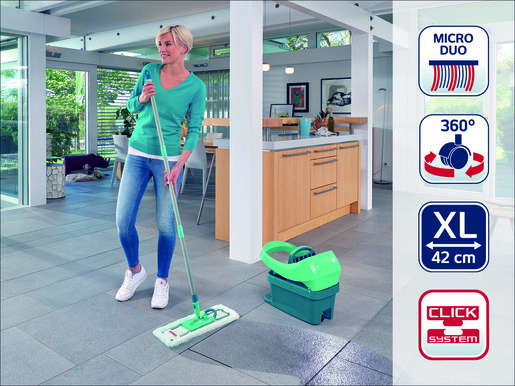 Leifheit set za čišćenje Profi XL Mobile s integriranim kotačićima