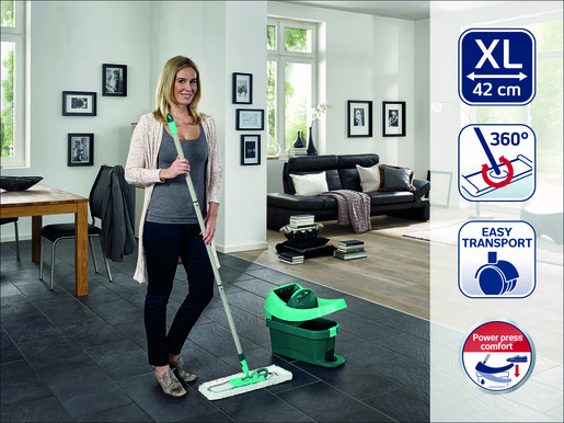 Leifheit set za čišćenje Profi XL Mobile s integriranim kotačićima