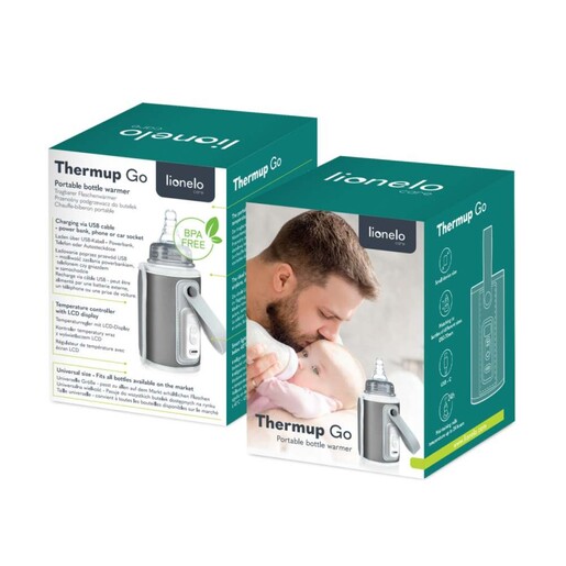 Lionelo Thermup Go električni prijenosni grijač bočica - TERMOSICA, Grey Silver