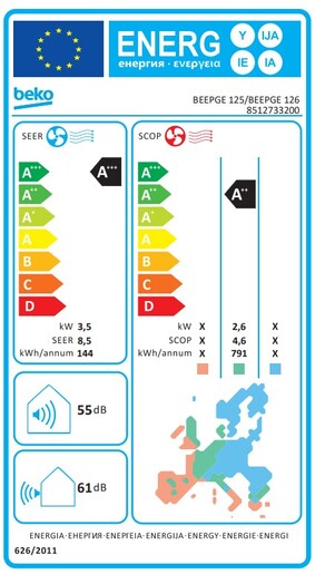 Beko klima uređaj BEEPGE 125/BEEPGE 126 3.5 kW