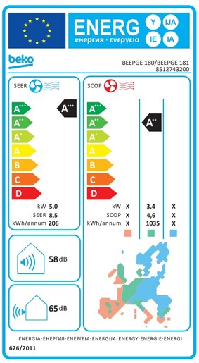 Beko klima uređaj BEEPGE 180/BEEPGE 181 5.2 kW