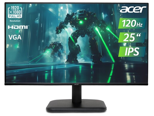 Acer EK251QGbi, UM.KE1EE.G01, 24.5" FHD IPS, 120Hz, 1ms, HDMI, VGA, monitor
