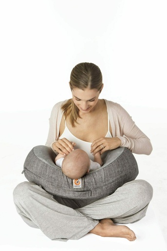 Ergobaby jastuk za dojenje s pojasom, sivi