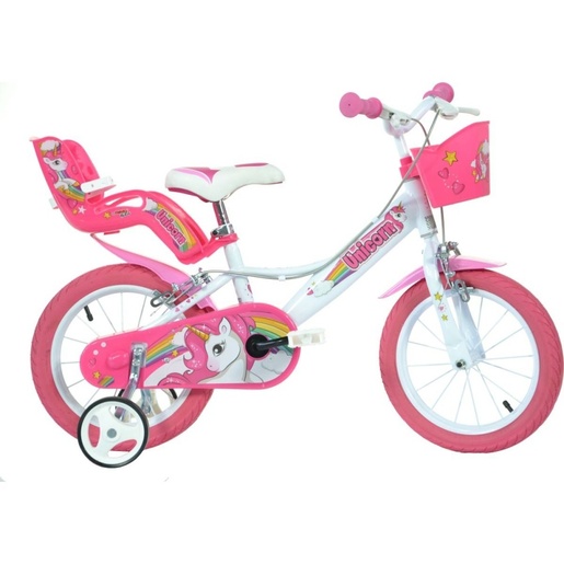 Dino Bikes dječji bicikl 16" Unicorn, bijelo/rozi