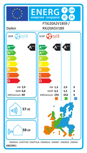 Daikin klima uređaj Emura FTXJ20AS/RXJ20A9 2kW, srebrna