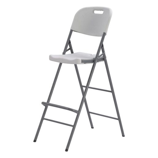 Barska stolica sklopiva, 45x79x123 cm, bijelo/siva