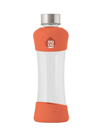 EQUA, staklena boca, Active Tangerine, silikonska zaštita, BPA, BPF i BPS-free, 550ml